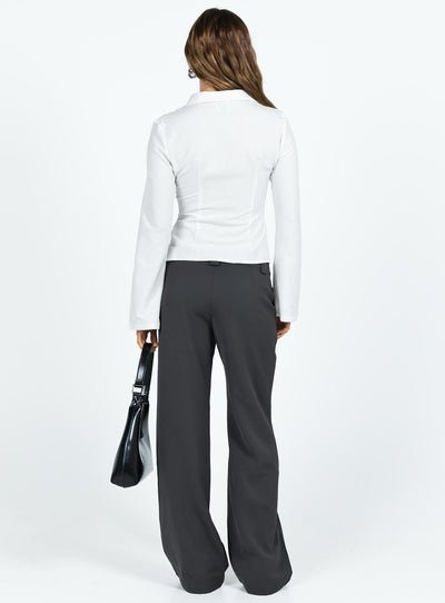 ✦ Elise Flared Pinstripe Blouse