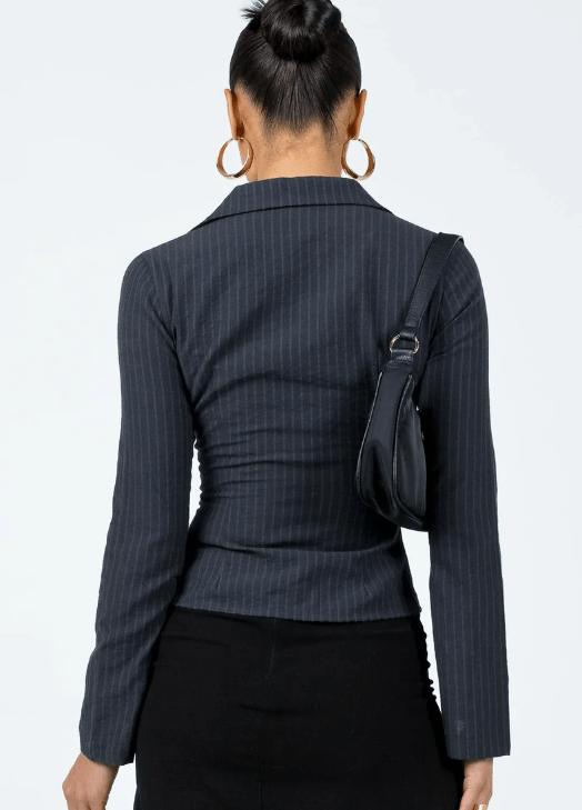 ✦ Elise Flared Pinstripe Blouse
