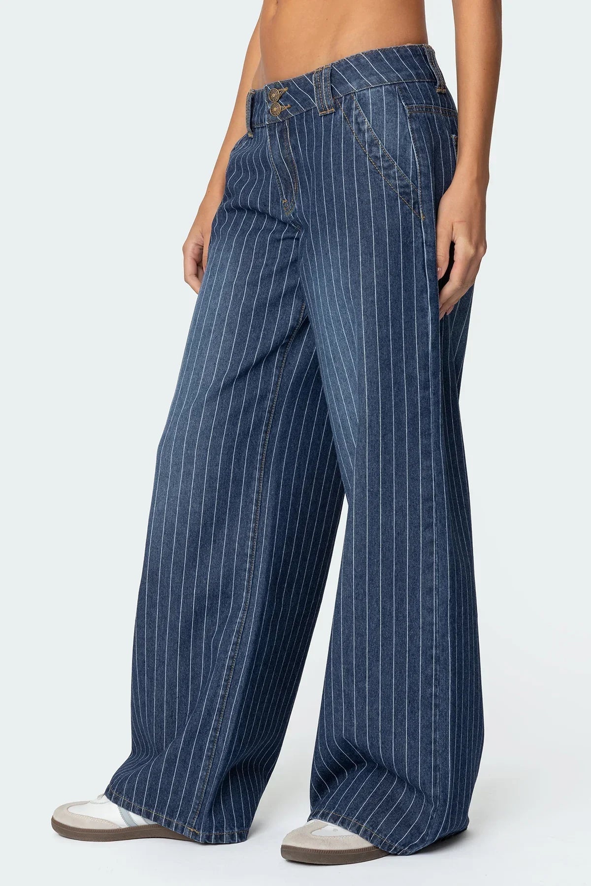 ✦ Liora Pinstripe Low-Rise Jeans