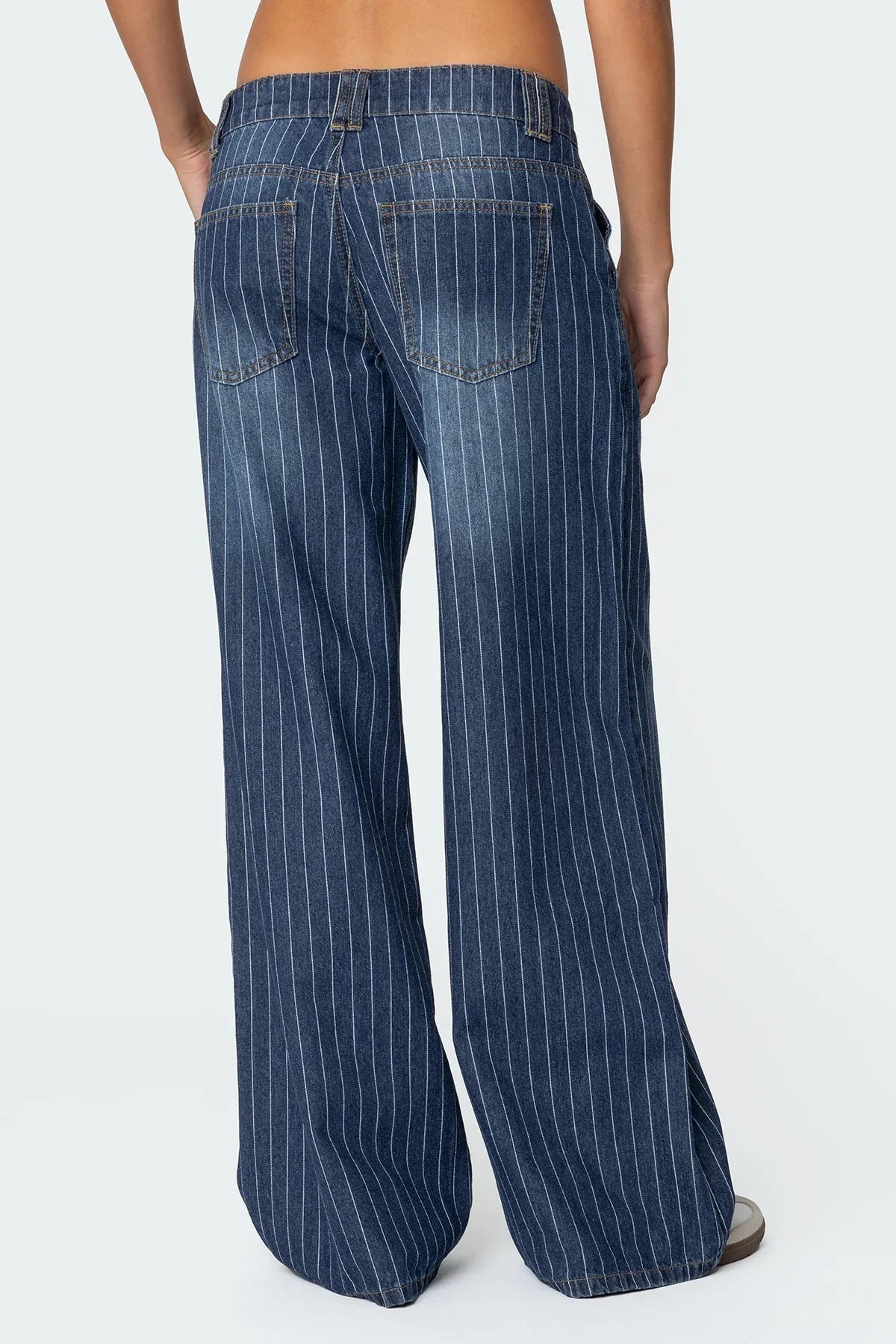 ✦ Liora Pinstripe Low-Rise Jeans