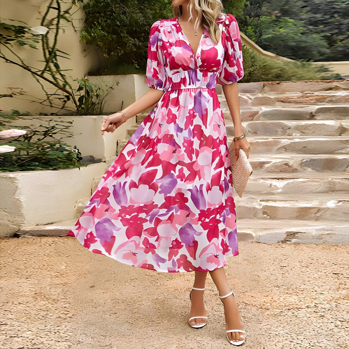 Sasha - Elegant V-Neck Dress