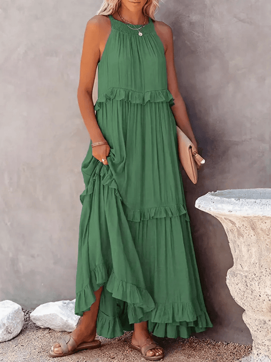 Elegant Ruffled Long Dress