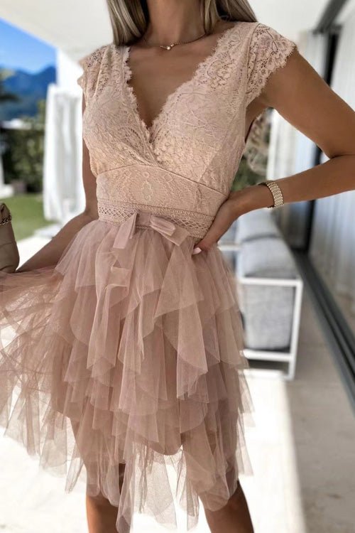 Clara Lace & Tulle Midi Dress