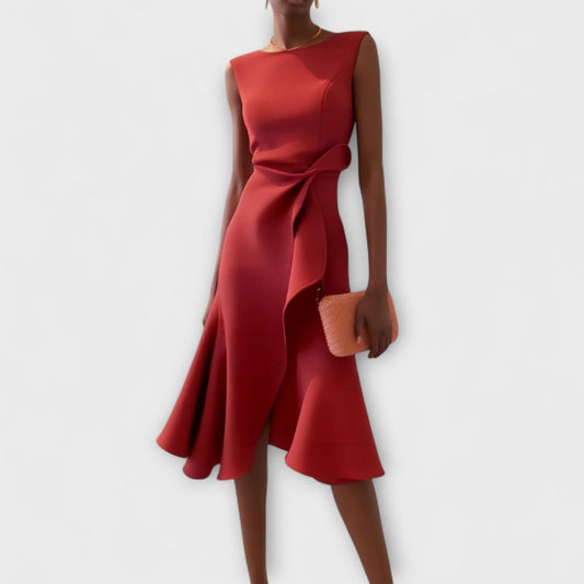 Juliette – Draped Asymmetric Midi Dress