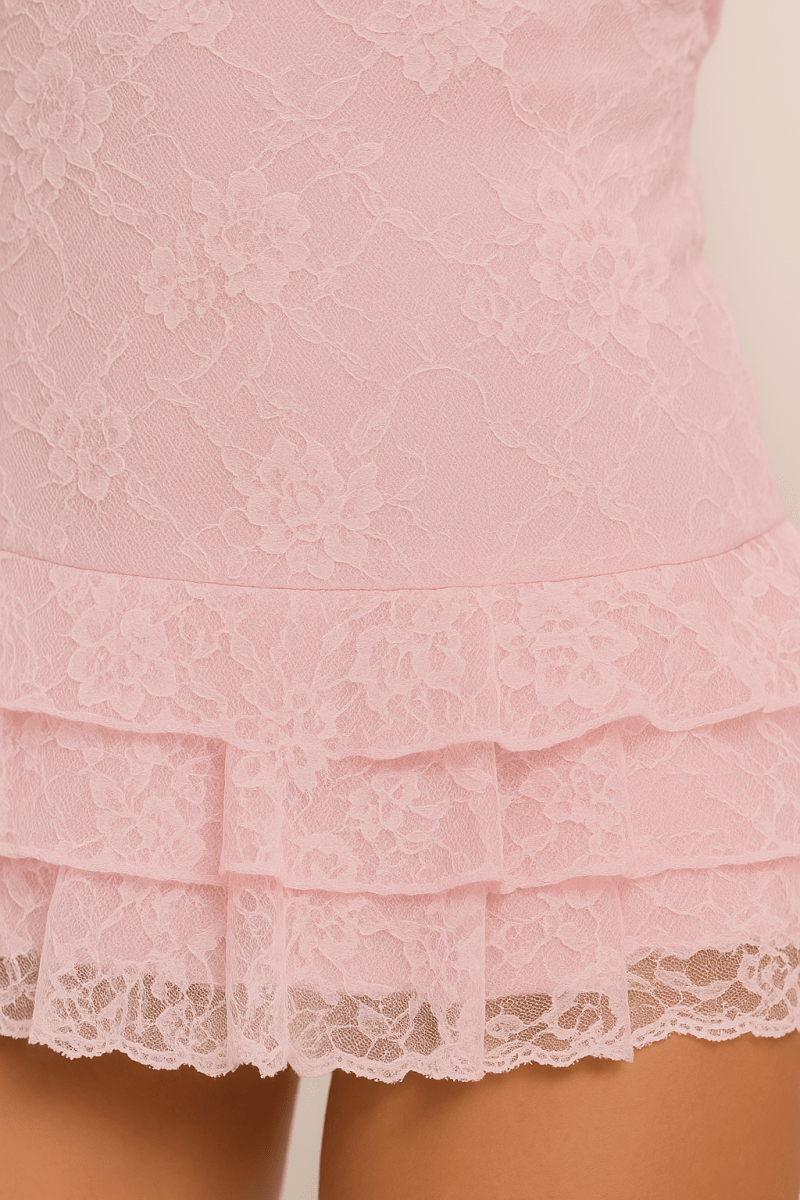 Lace Bandeau Mini Dress