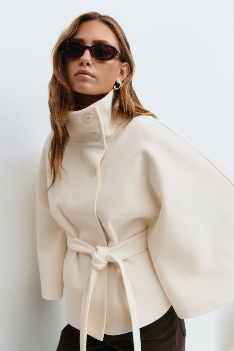 ✦ Élodie Belted Cape Coat