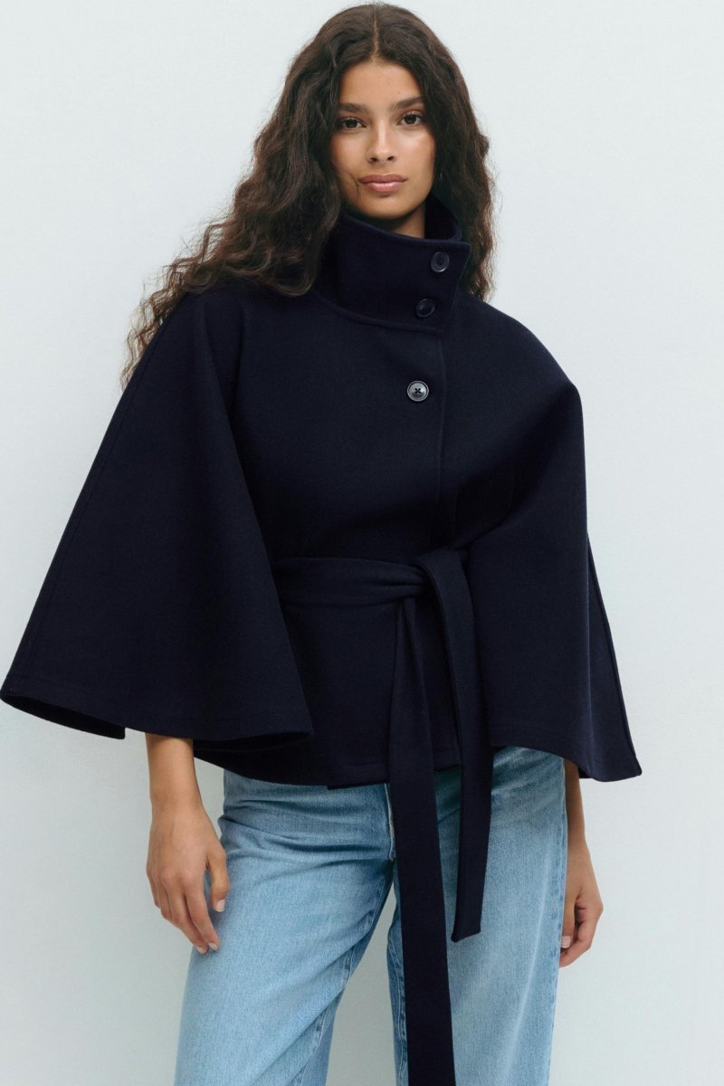 ✦ Élodie Belted Cape Coat