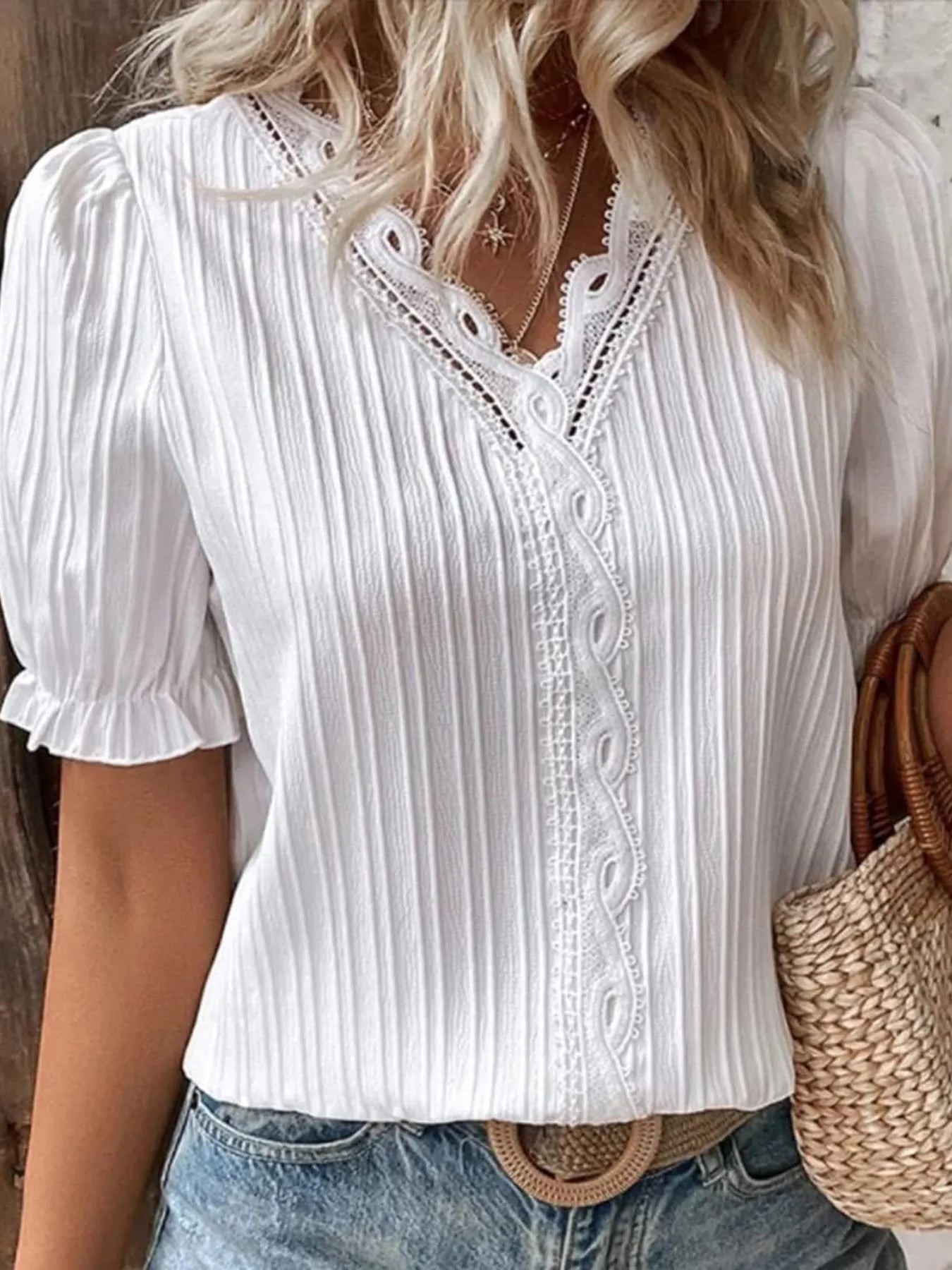 Calestra™ | Ivory Lace Whisper Blouse