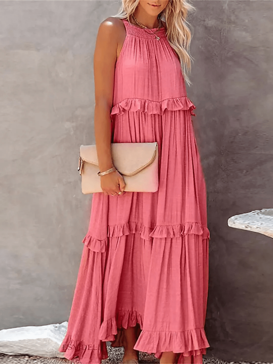 Elegant Ruffled Long Dress