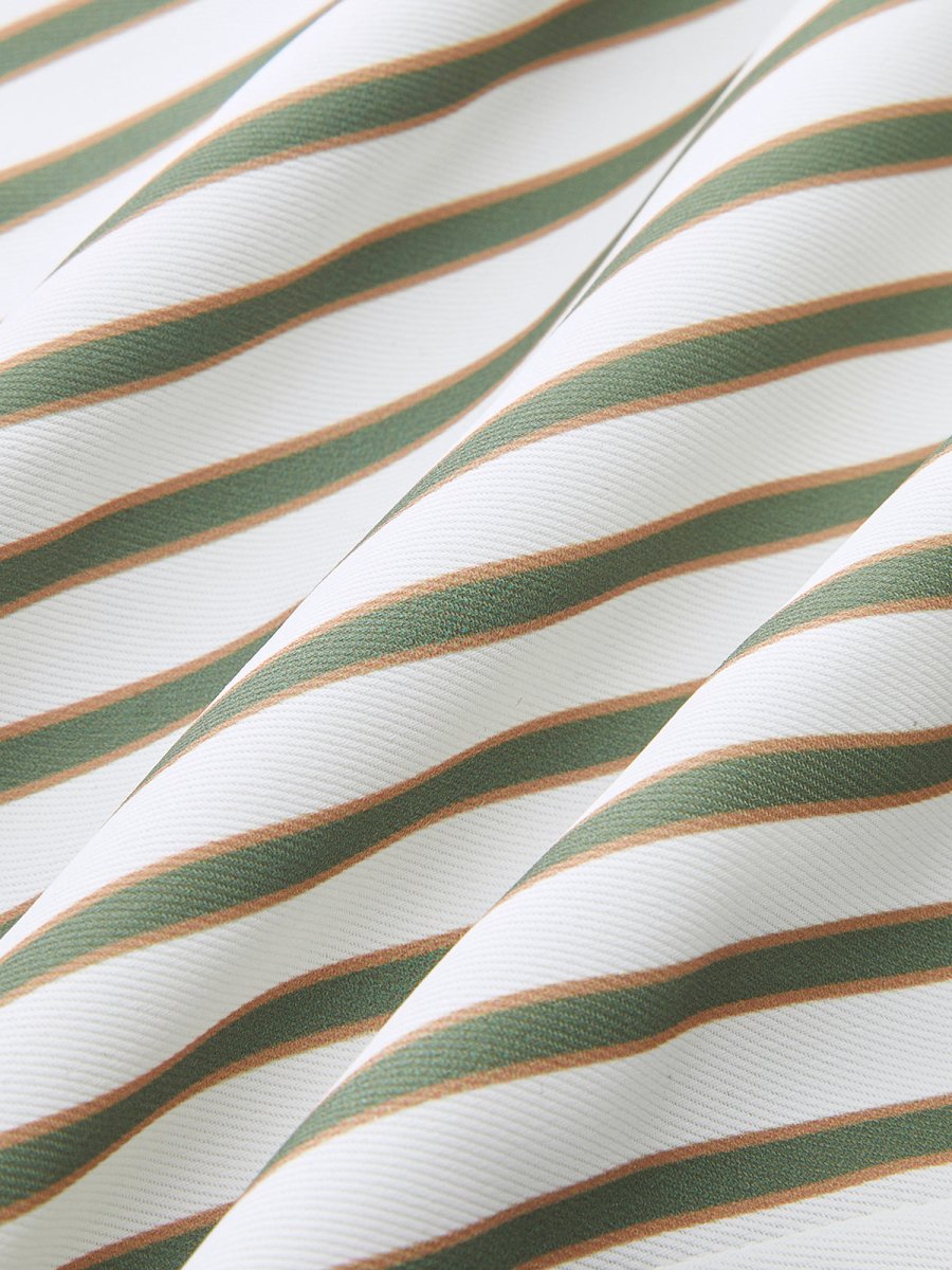 Striped Metal Round-Neck Shirt With Belt