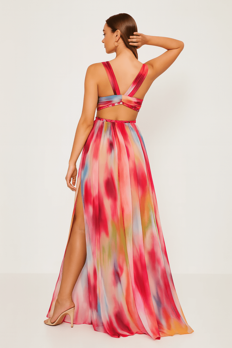 ✦ Calestra™ | Celeste Watercolour Maxi Dress