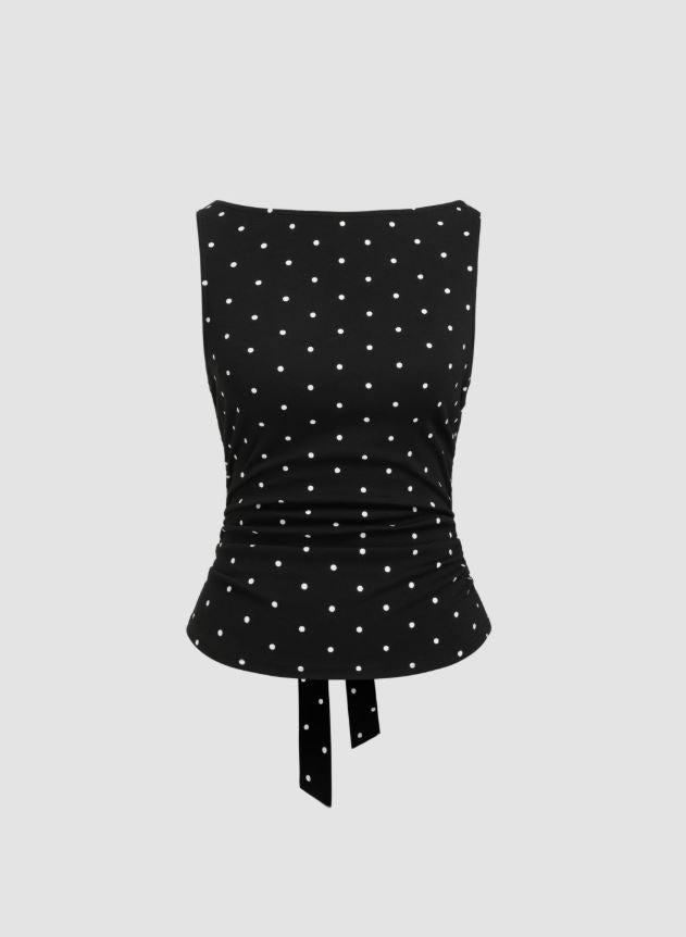 ✦ Liora Polka Tie-Back Top