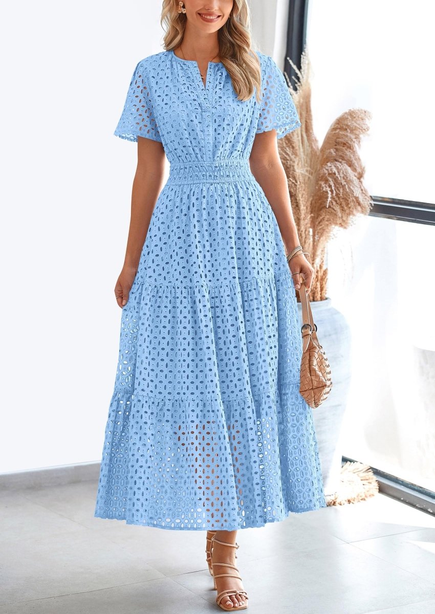 Lina Eyelet Elegance Summer Dress