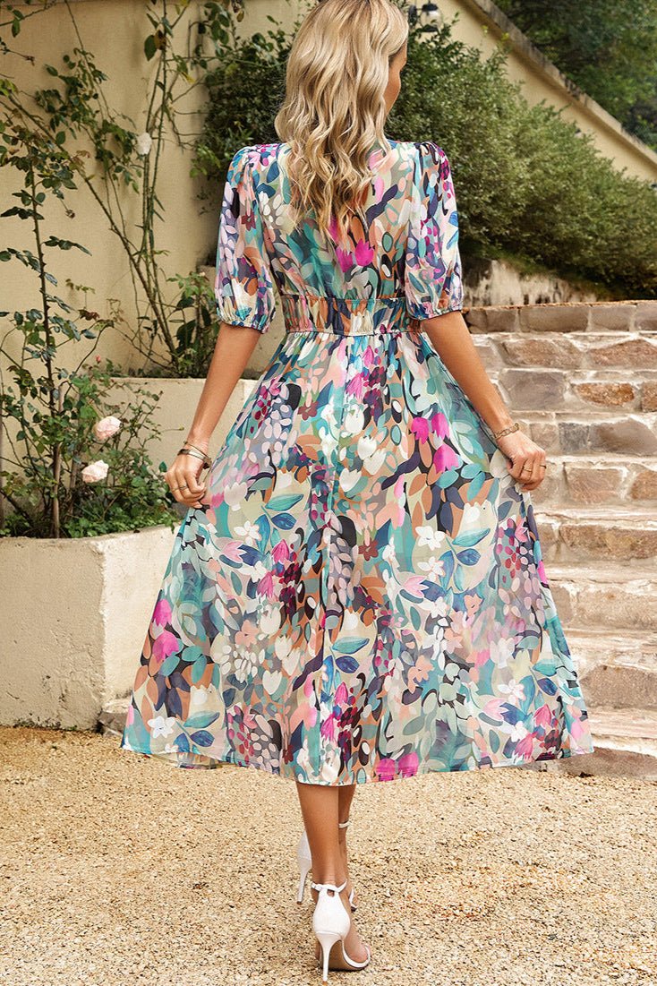 Ruby - Flattering Floral Midi Dress