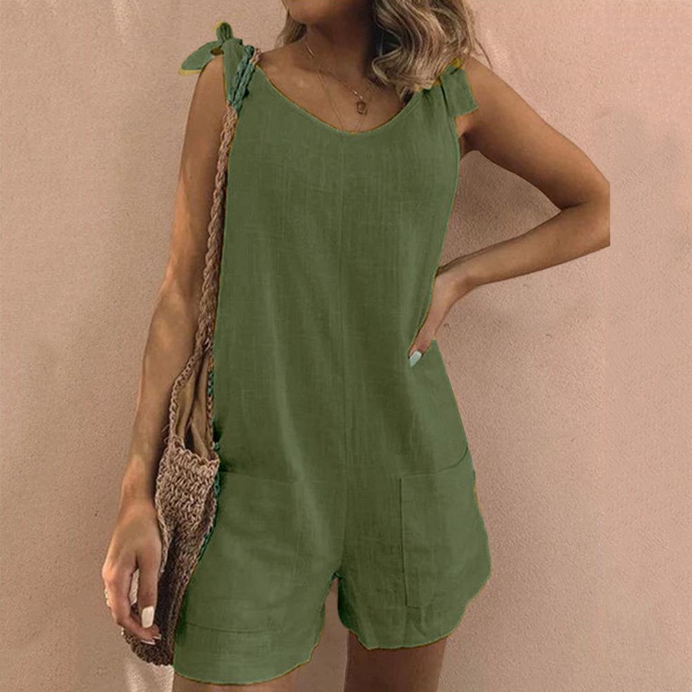 Una – Bow Strap Pocket Playsuit