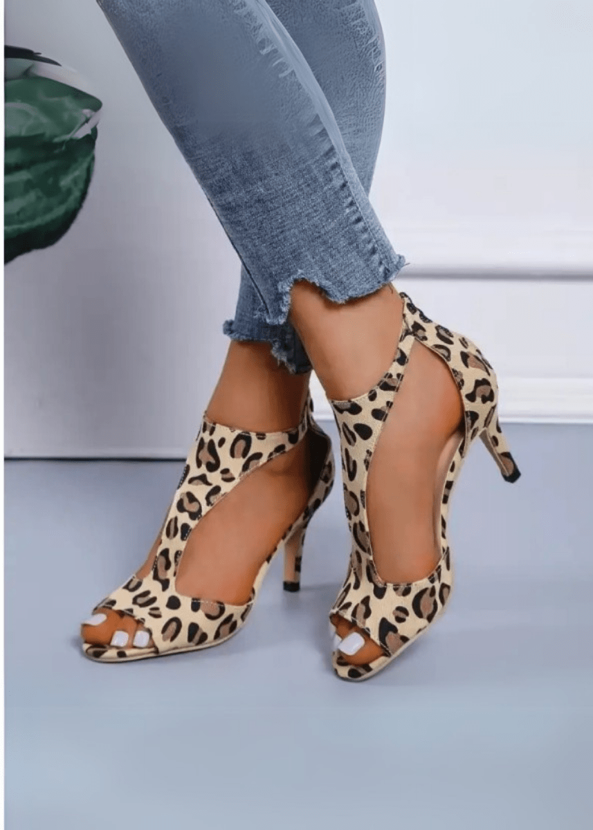 Elegant Leather T-Strap Heels