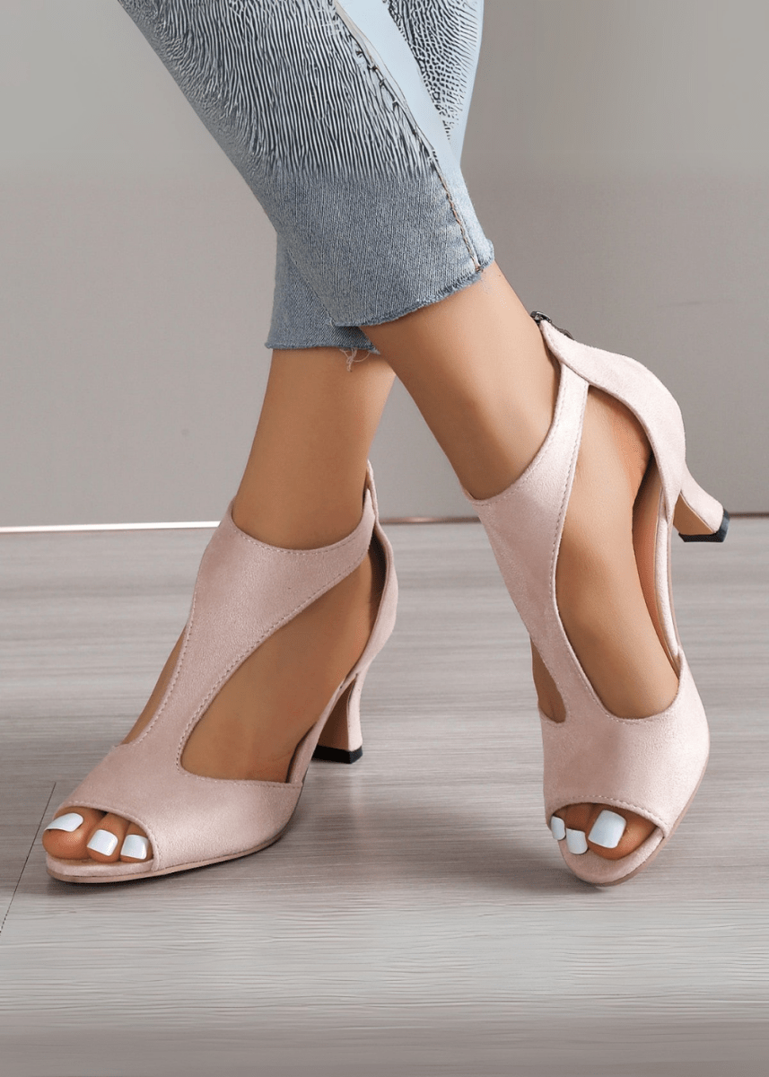 Elegant Leather T-Strap Heels