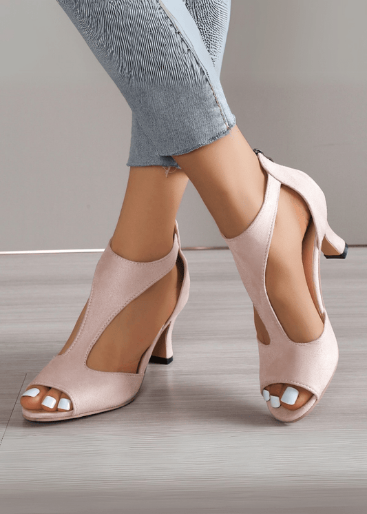 Elegant Leather T-Strap Heels