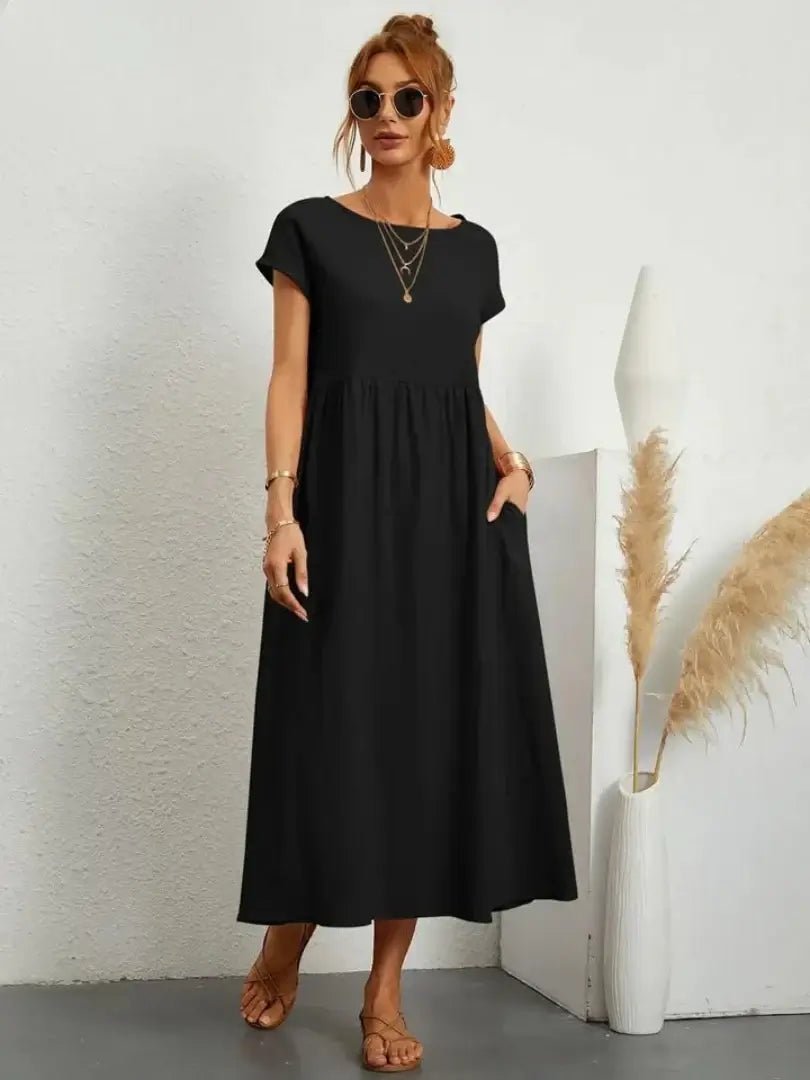 Relaxed Midi Dress with Pockets