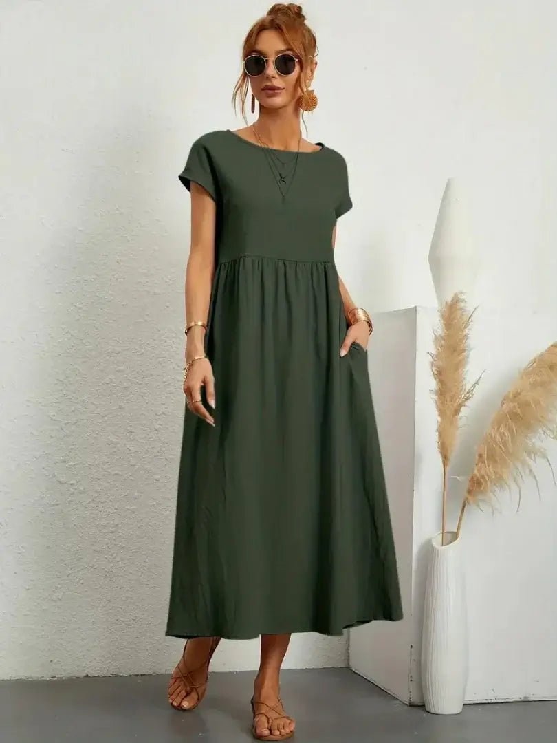 Relaxed Midi Dress with Pockets