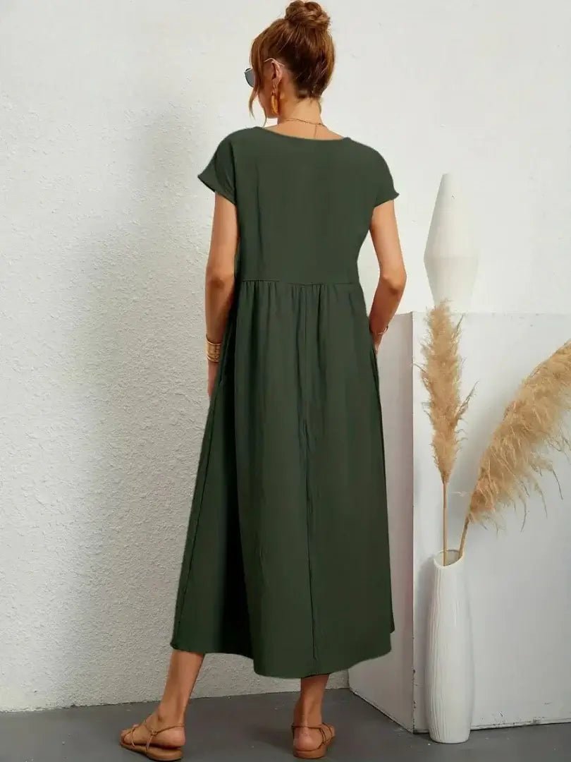 Relaxed Midi Dress with Pockets