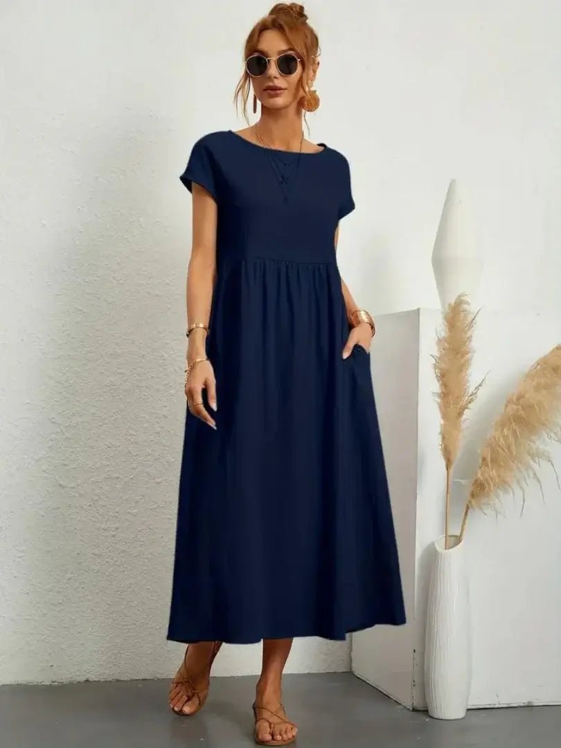 Relaxed Midi Dress with Pockets