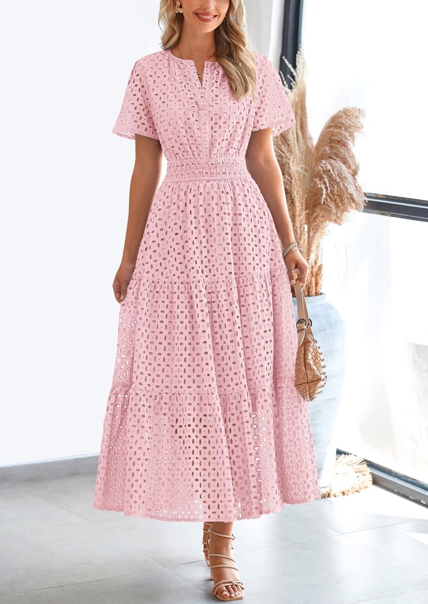Lina Eyelet Elegance Summer Dress