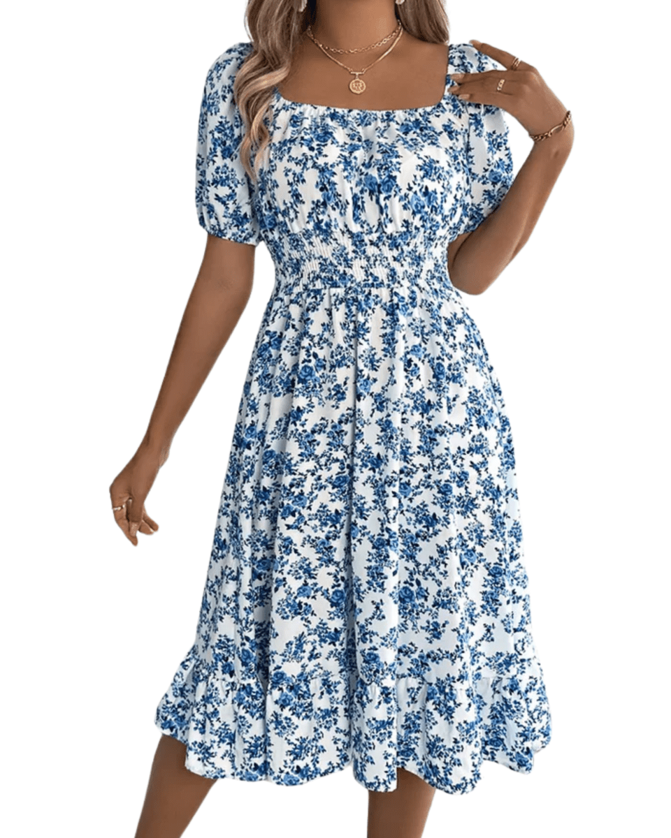 Smocked Midi Dress