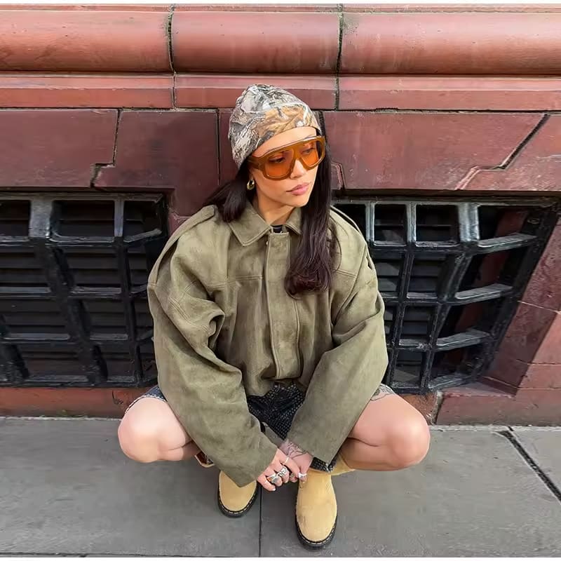 ✦ Valeria Suede Bomber Jacket