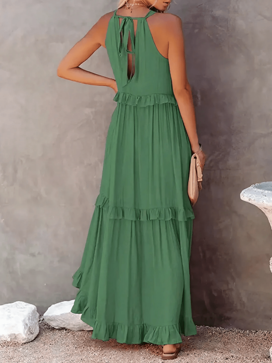Elegant Ruffled Long Dress